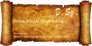 Dunajcsik Szabolcs névjegykártya